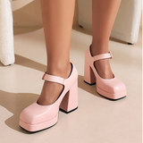 Funki Buys | Shoes | Women's Chunky Heel Mary Jane Summer Platforms