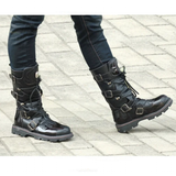 Funki Buys | Boots | Men's Knee-High Combat Motorcycle Boots