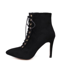Funki Buys | Boots | Women's Suede Lace Up Stiletto Short Boot