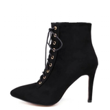 Funki Buys | Boots | Women's Suede Lace Up Stiletto Short Boot
