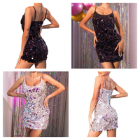 Funki Buys | Dresses | Women's Sparkly Sequin Sling Mini Dress