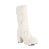 Funki Buys | Boots | Women's Knee-High Fuzzy Platform Boots