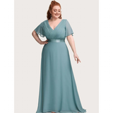 Funki Buys | Dresses | Women's Elegant Chiffon Evening Dress