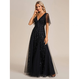 Funki Buys | Robes | Robe longue en dentelle à sequins pour femme