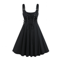 Funki Buys | Dresses | Women's Gothic Buckle Strap Party Dress