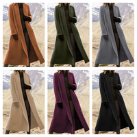Funki Buys | Jackets | Women's Long Woolen Cardigan Coat
