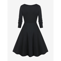 Funki Buys | Dresses | Punk Gothic Long Sleeved Buckle Strap Dresses