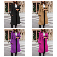 Funki Buys | Jackets | Women's Long Suit Collar Woolen Overcoat