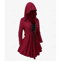 Funki Buys | Shirts | Women's Lace Up Handkerchief Hood Shirt