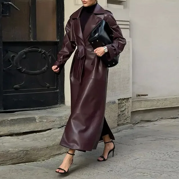 Funki Buys | Jackets | Women's Extra Long Faux Leather Coat