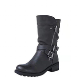 Funki Buys | Boots | Women's Biker Boot | Zipper Buckle Boots