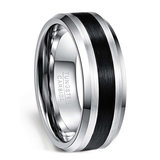 Funki Buys | Rings | Tungsten Carbide Black and Silver Band