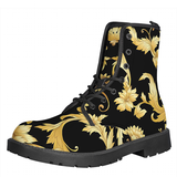 Funki Buys | Boots | Women's Men's British Golden Baroque Floral Ankle Boot