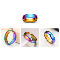 Funki Buys | Bagues | Bagues en tungstène arc-en-ciel pour hommes et femmes