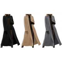 Funki Buys | Jackets | Women's Long Woolen Cardigan Coat