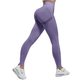Women's High Waist Soft Smile Yoga Pants - Purple - Fitness Leggings - XXL - Polyester Spandex - image 3