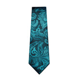 Funki Buys | Vests | Men's 4 Pcs Teal Silk Paisley Tie Vest Set