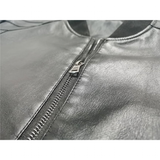 Funki Buys | Jackets | Men's Thin Faux Leather Bomber Jacket