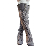 Funki Buys | Boots | Women's Lace Up Knee High Steampunk Cosplay Boots