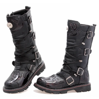 Funki Buys | Boots | Men's Knee-High Combat Motorcycle Boots