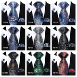 Funki Buys | Neckties | Men's 3pcs Silk Paisley Formal Tie Set