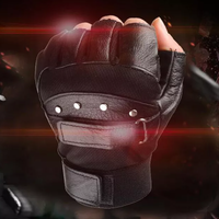 Funki Buys | Gloves | Men's Half Finger Leather Gothic Punk Gloves