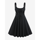 Funki Buys | Dresses | Women's Gothic Buckle Strap Party Dress