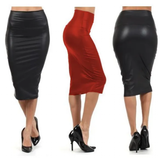 Funki Buys | Skirts | Women's Faux Leather Fitted Pencil Skirts