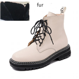 Funki Buys | Boots | Women's Real Leather Lace Up Ankle Boots