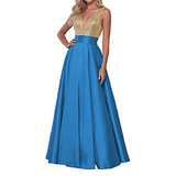 Funki Buys | Dresses | Women's Satin Sequin Evening Dress