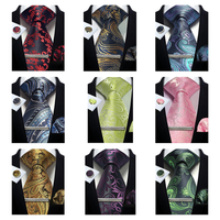 Funki Buys | Neckties | Mens Tie Clip Cufflinks Hanky 4Pcs Set