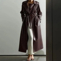 Funki Buys | Jackets | Women's Extra Long Faux Leather Coat
