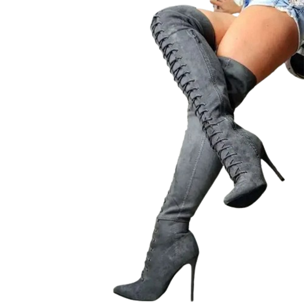 Funki Buys | Boots | Women's Luxury Over Knee Lace Up Stiletto Boots
