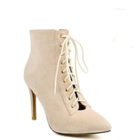 Funki Buys | Boots | Women's Suede Lace Up Stiletto Short Boot