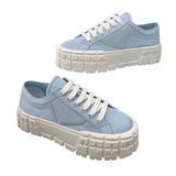 Funki Buys | Shoes | Women's Thick Heeled Canvas Sneakers
