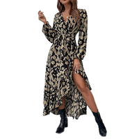 Funki Buys | Dresses | Women's Leopard Print Long  Dress