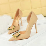 Funki Buys | Shoes | Women's Square Buckle Cut Out Pumps