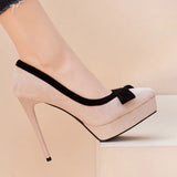 Funki Buys | Shoes | Women's Suede Bow Tie High Heel Stiletto