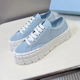 Funki Buys | Shoes | Women's Thick Heeled Canvas Sneakers