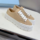 Funki Buys | Shoes | Women's Thick Heeled Canvas Sneakers