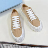 Funki Buys | Shoes | Women's Thick Heeled Canvas Sneakers