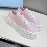 Funki Buys | Shoes | Women's Thick Heeled Canvas Sneakers