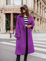 Funki Buys | Jackets | Women's Long Suit Collar Woolen Overcoat