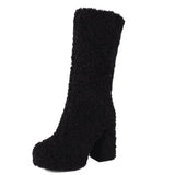 Funki Buys | Boots | Women's Knee-High Fuzzy Platform Boots