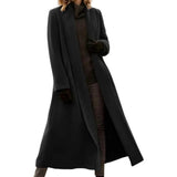 Funki Buys | Jackets | Women's Long Woolen Cardigan Coat