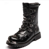 Funki Buys | Boots | Men's Gothic Punk Buckle Strap Biker Boots