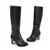 Funki Buys | Boots | Women's Knee High Block Heeled Boots
