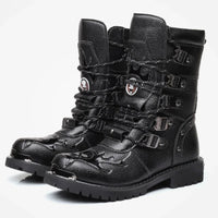 Funki Buys | Boots | Men's Gothic Punk Buckle Strap Biker Boots