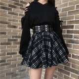 Funki Buys | Skirts | Women's Gothic Retro Punk Plaid Mini Skirt