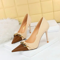 Funki Buys | Shoes | Women's Two Toned Buckle Toe Pumps